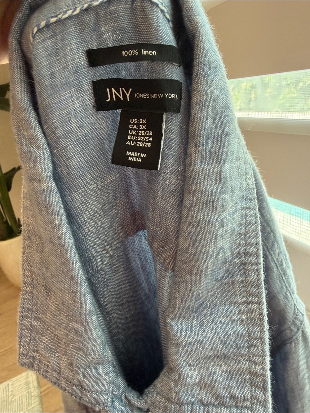 JNY Jones New York 100% Linen Light Blue Jean Style Jacket Plus Size 3x - Picture 13 of 13